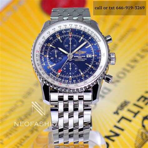 breitling navitimer gmt world 46mm|Breitling a24322 blue dial.